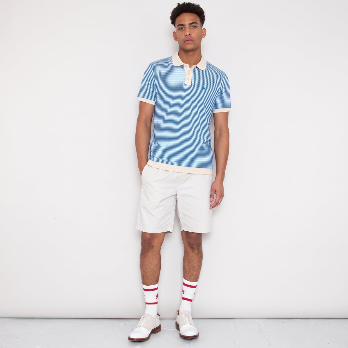 Play Well Polo - Royal Blue / Off White Stripe