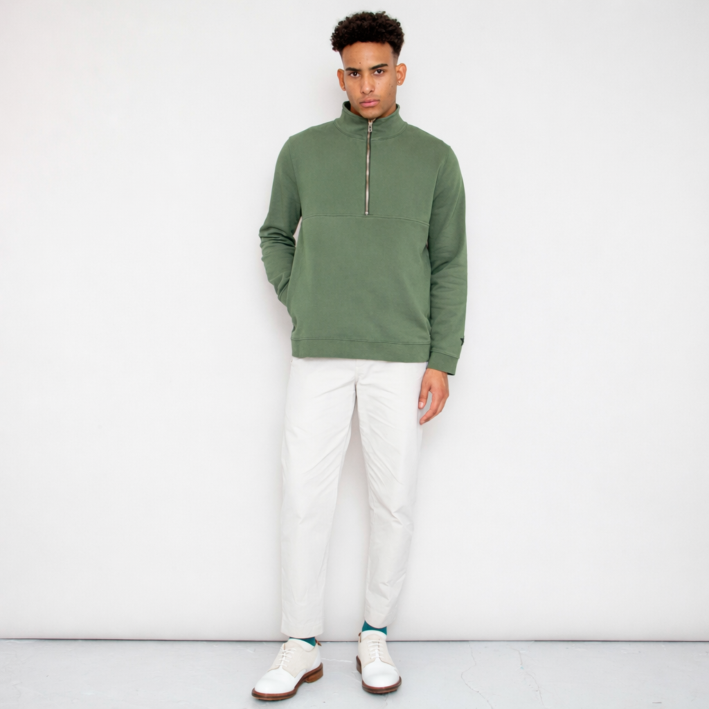 Half Zip Sweat - Khaki