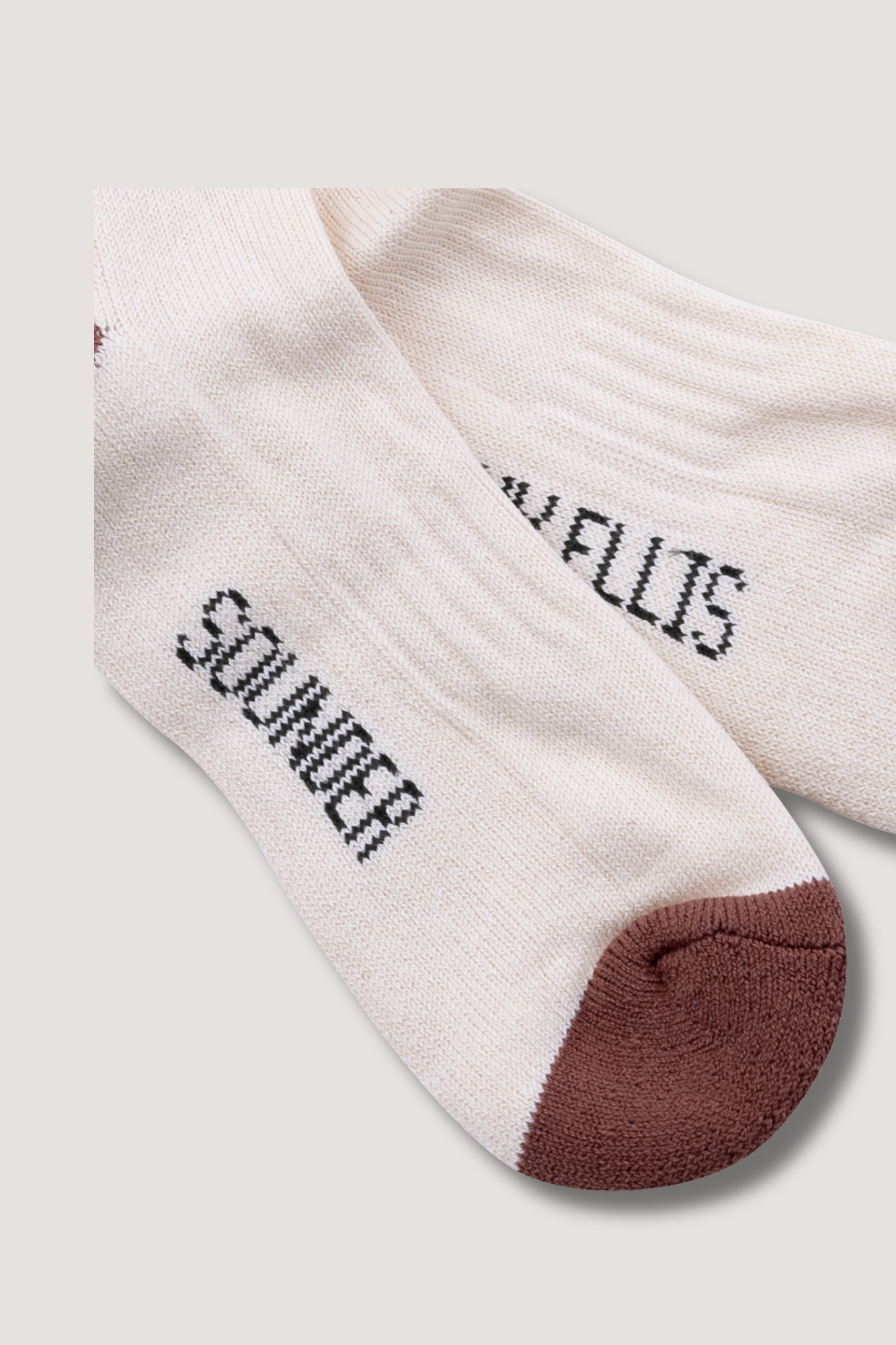 Ivy Ellis x Sounder Lightweight Crew Sock - Cream with Green Trim