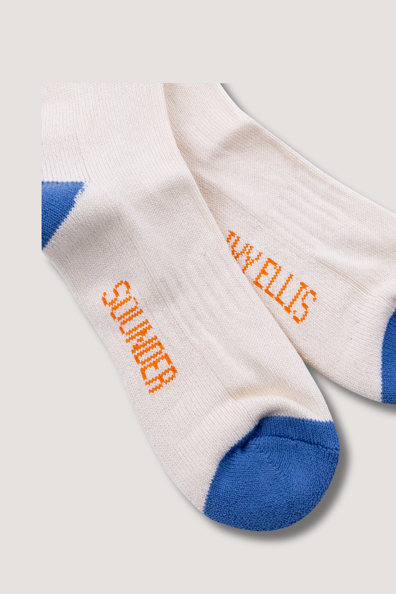 Ivy Ellis x Sounder Lightweight Crew Sock - Cream with Orange trim