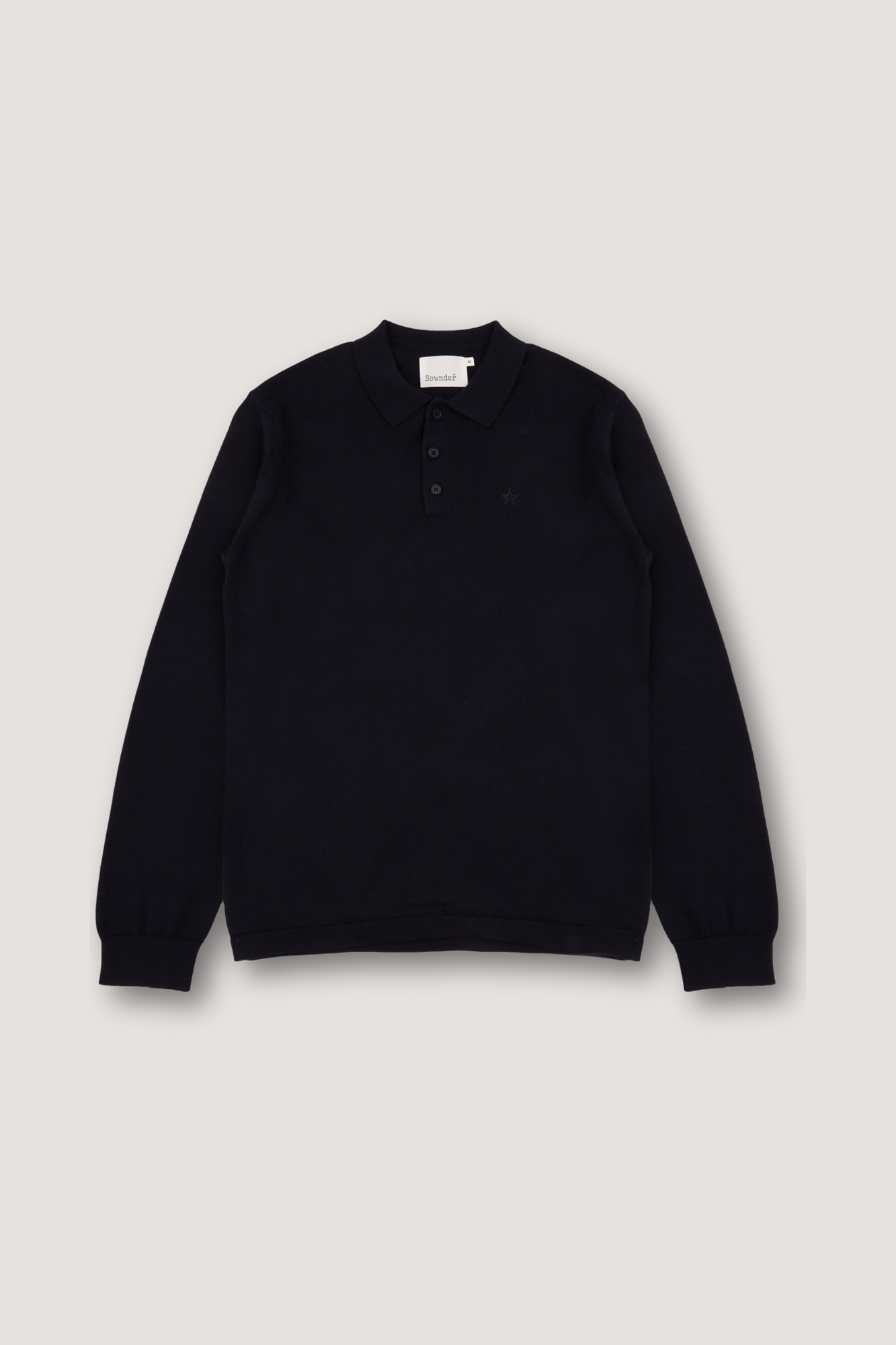 Fine Cut Knitted Polo - Black