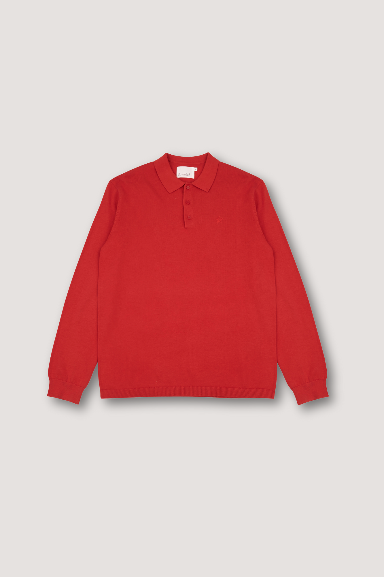 Fine Cut Knitted Polo - Lava Red