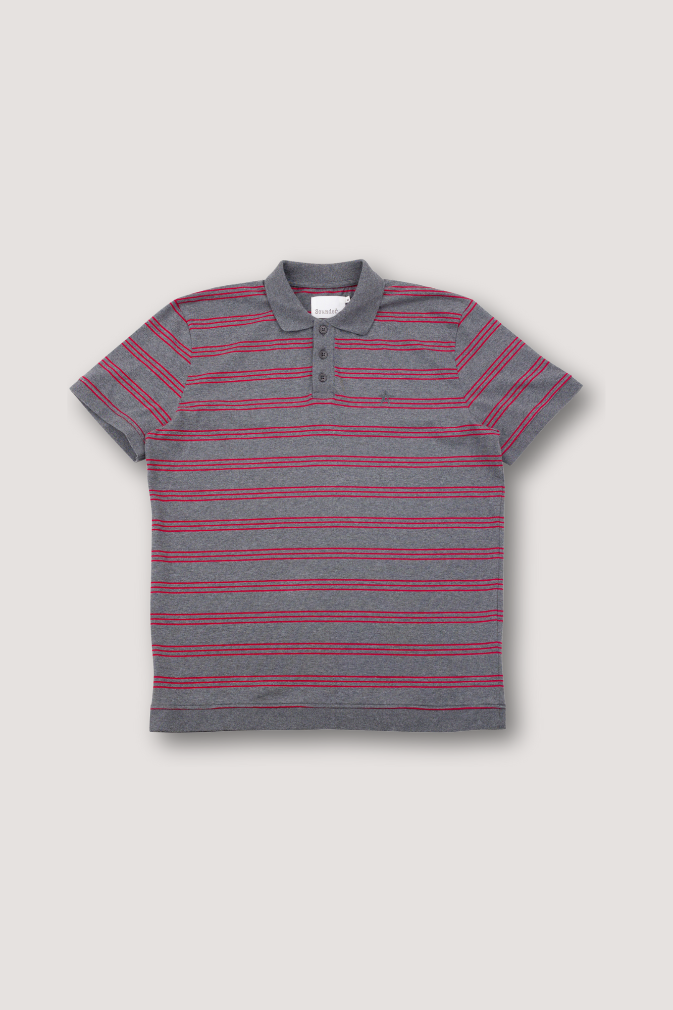 Play Well Polo -  Red Stripe / Mid Grey