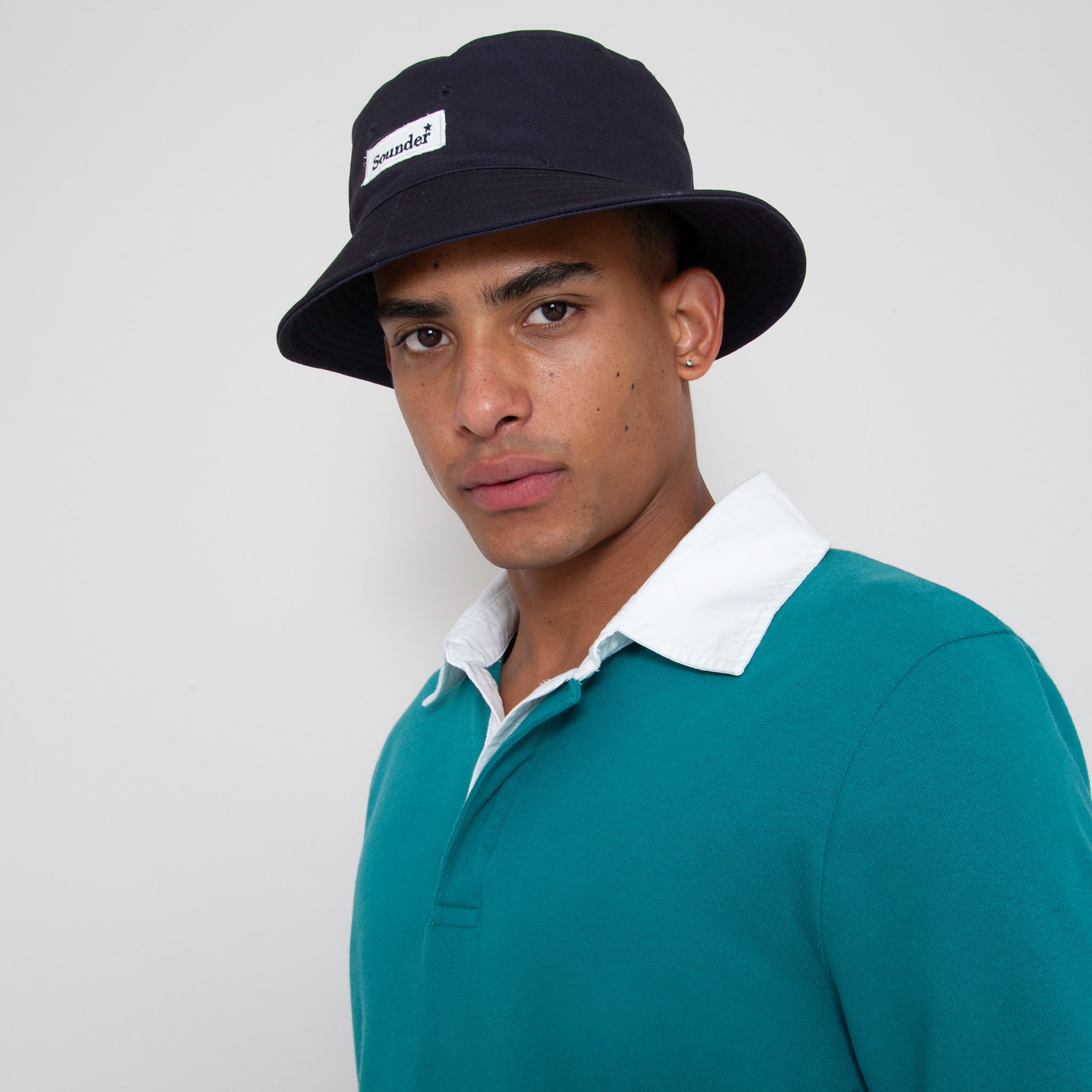 Sounder Golf | Sounder Golf | Sweats | Big Mach Long Sleeve Polo Sweat - Jade and White | Knits & Sweats