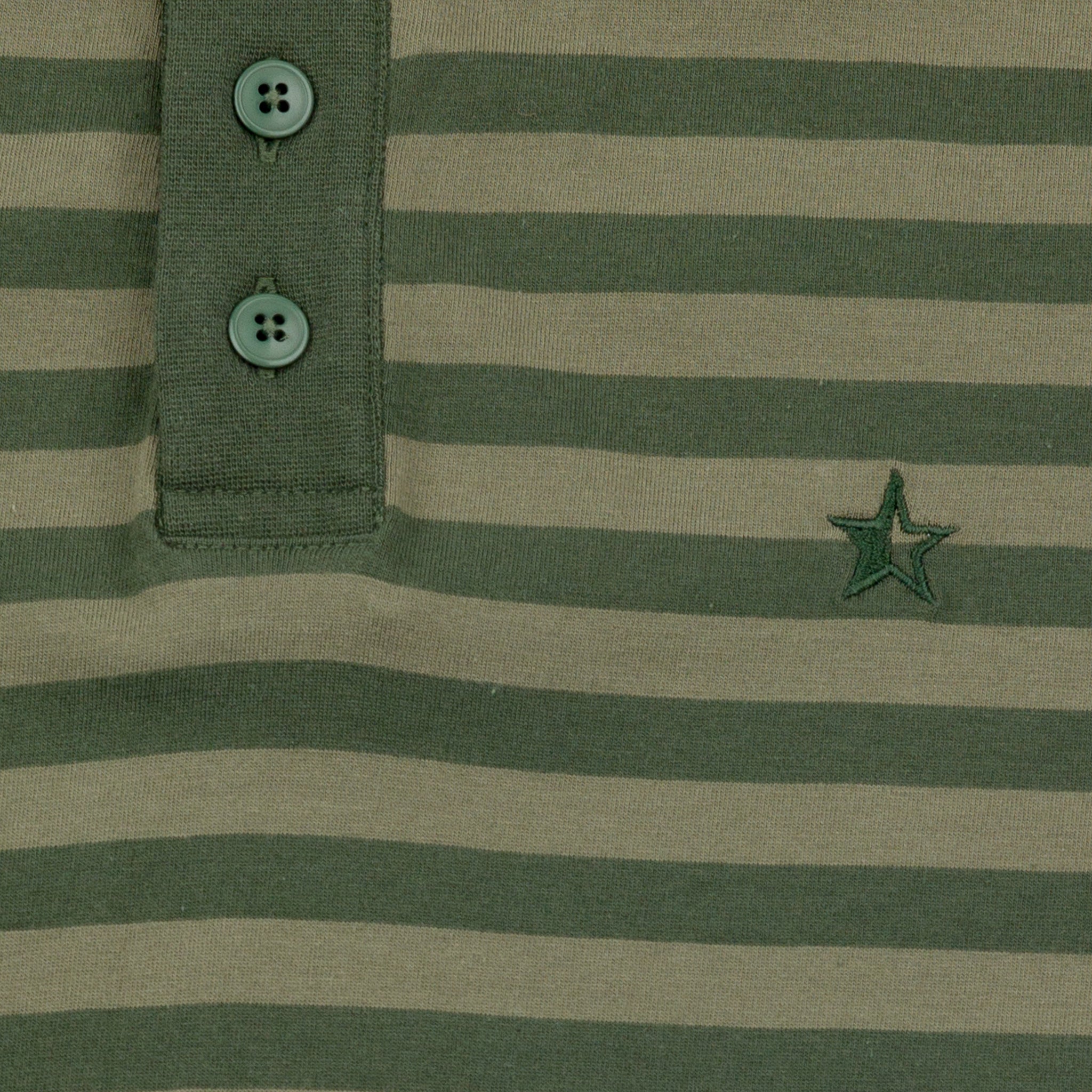 Sounder Golf | Sounder Golf | Clothing | Polos | Play Well Polo - Dark Green / Khaki Stripe | Polos
