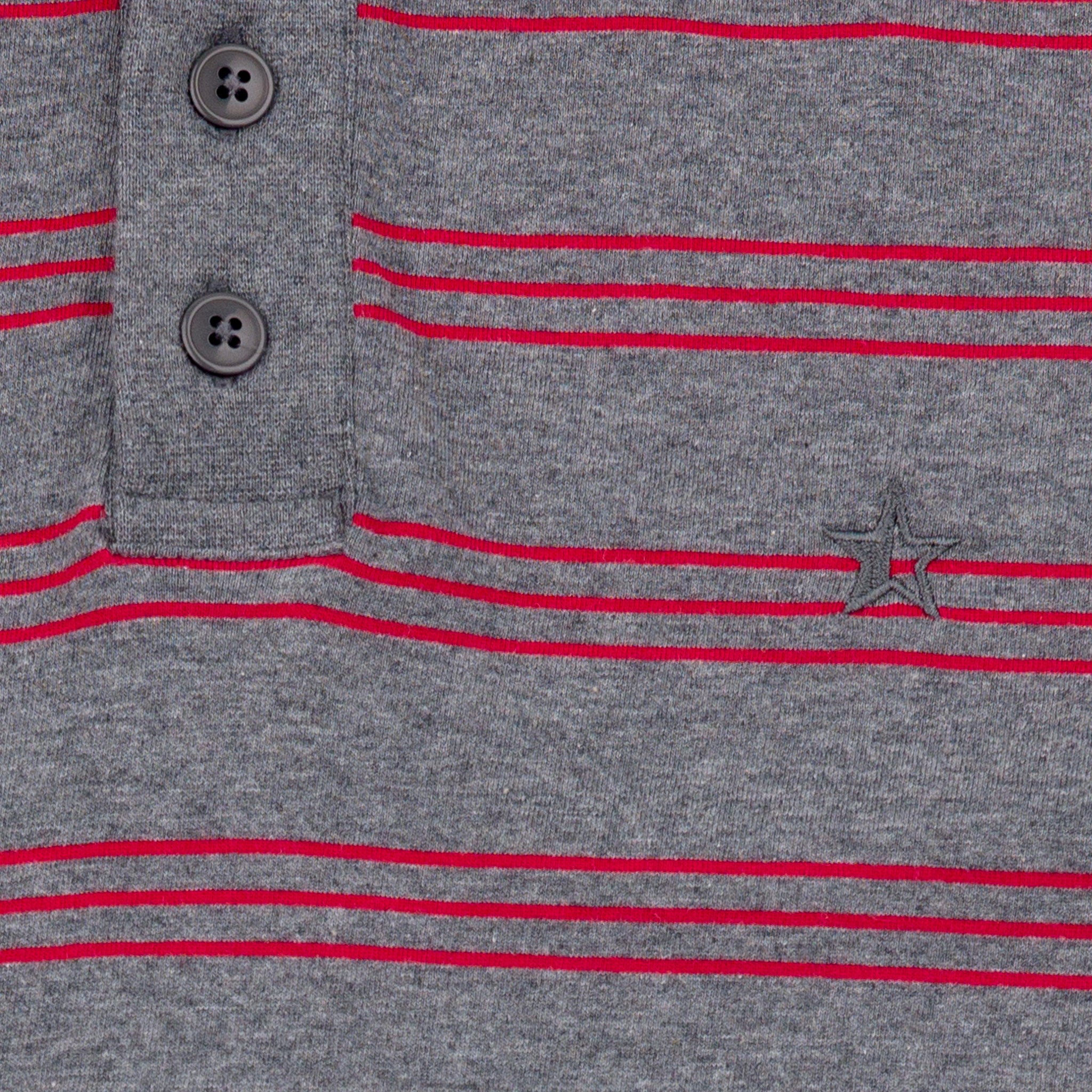 Sounder Golf | Sounder Golf | Clothing | Polos | Play Well Polo - Mid Grey / Red Stripe | Polos