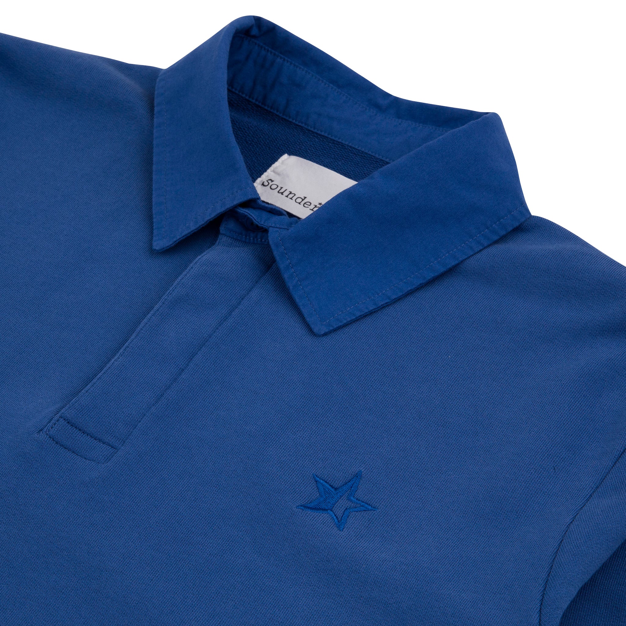 Big Mach Long Sleeve Polo Sweat - Sea Blue