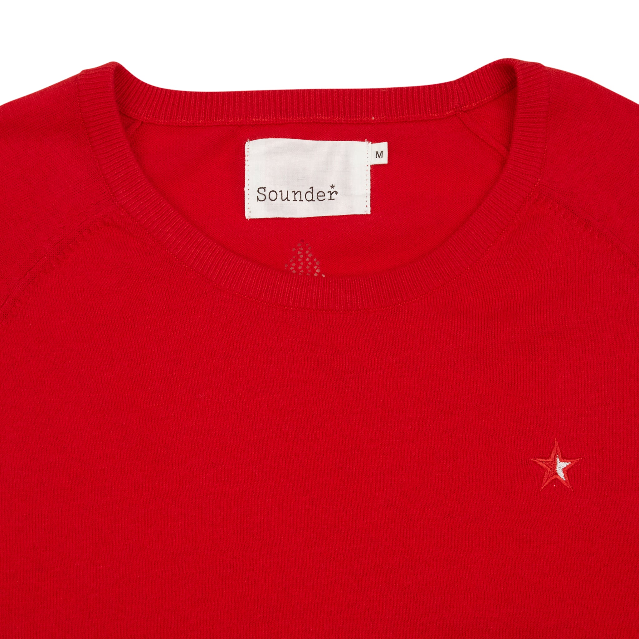 Eden Knit with Pointelle Star - Lava Red