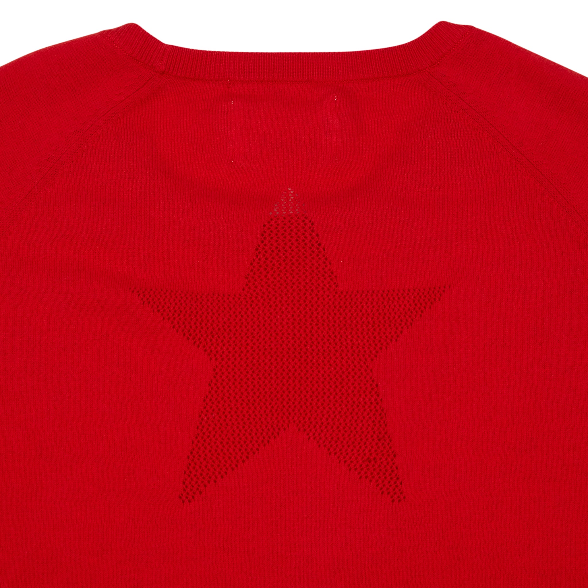 Eden Knit with Pointelle Star - Lava Red