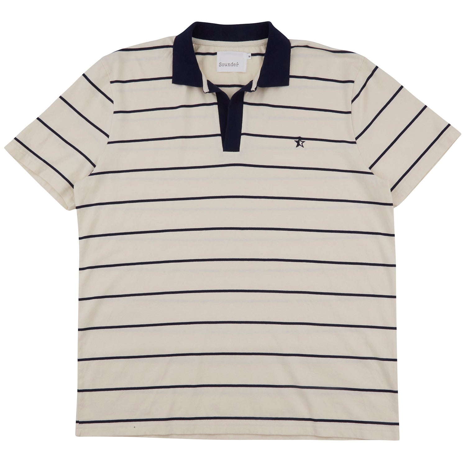 Sounder Golf | Sounder Golf | Clothing | Polos | Capri Collar Polo - Natural / Deep Navy | Polos