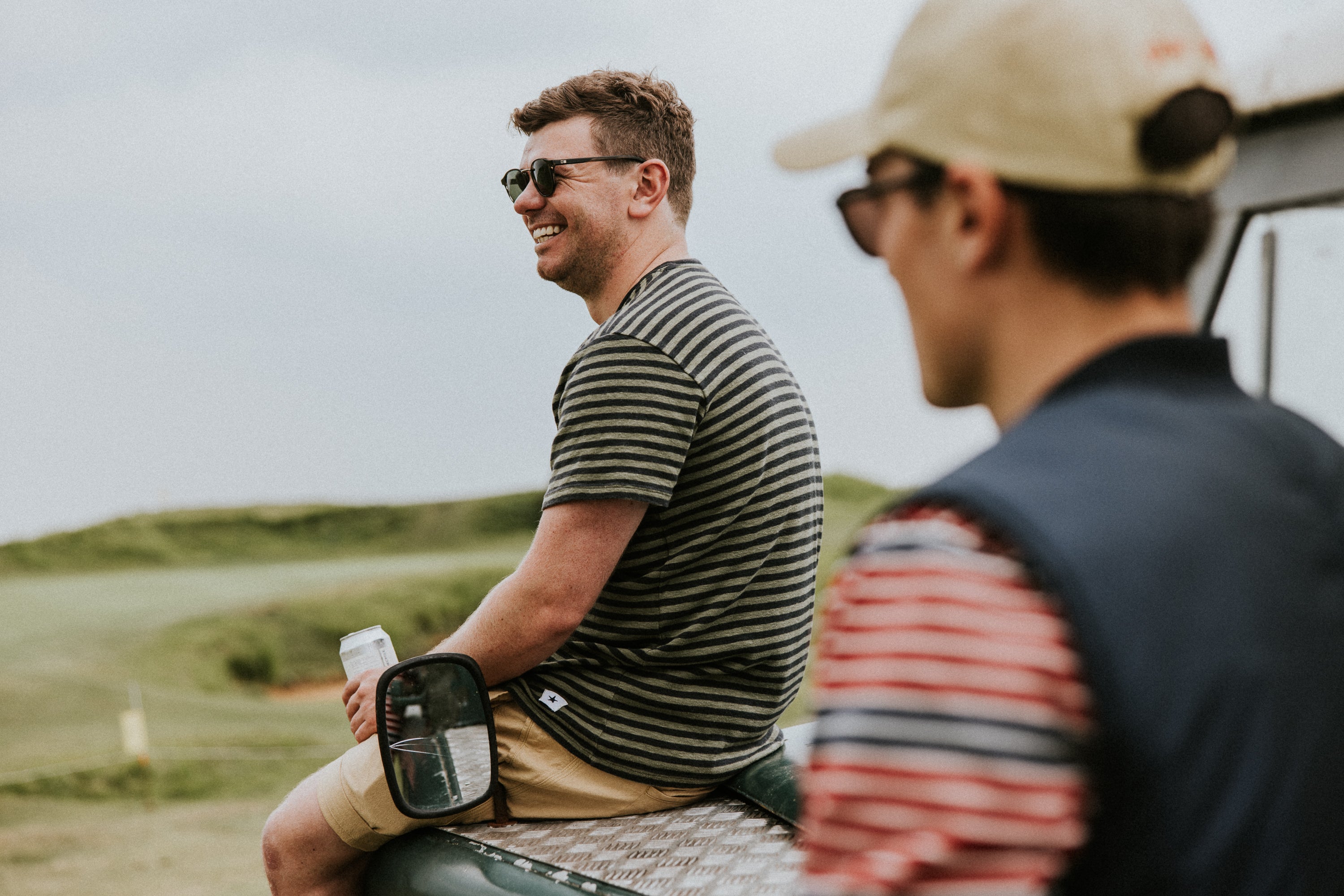 Stripe T-Shirt in Olive and Charcoal
