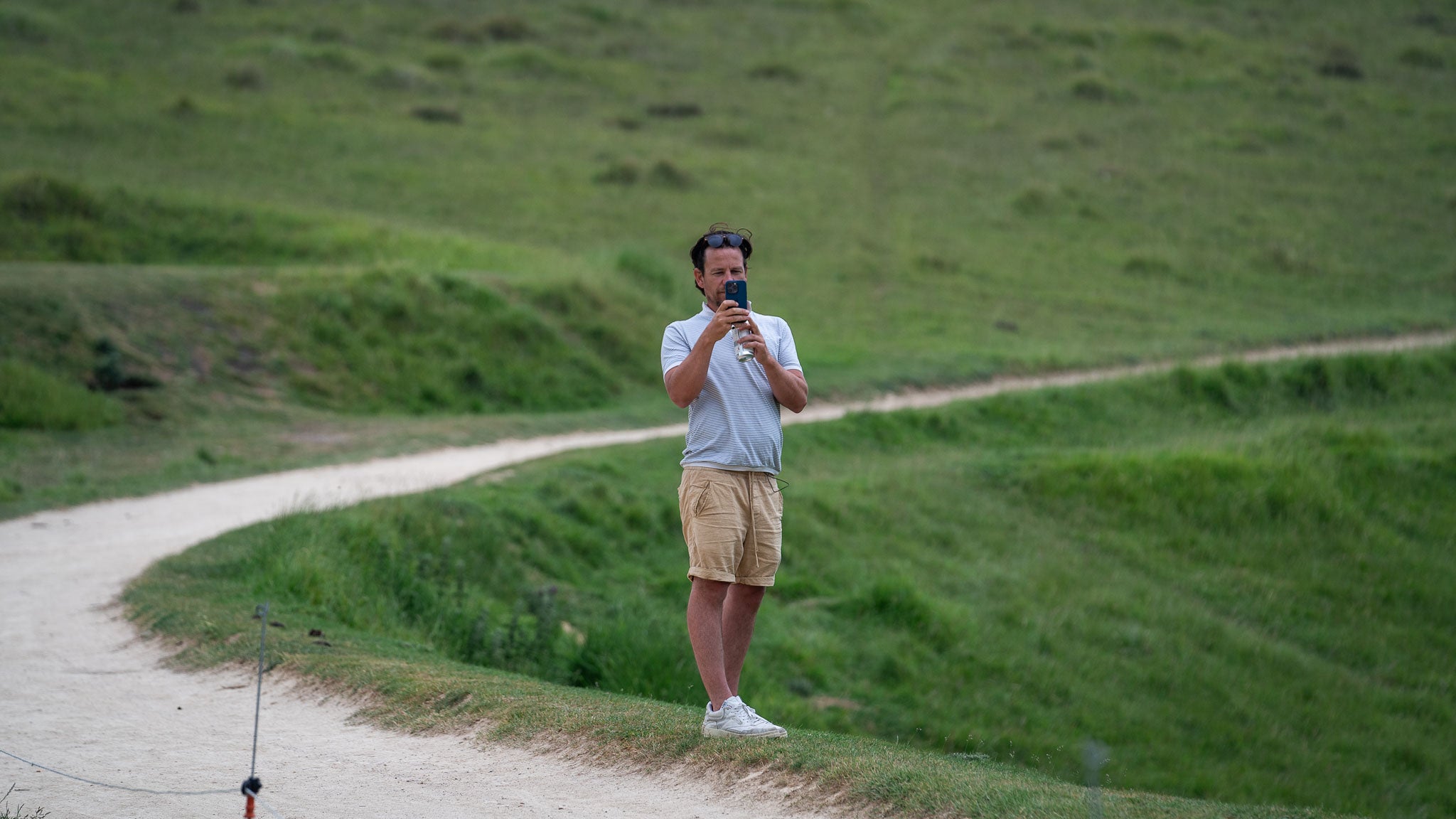 Sounder Golf | Sounder Golf | Clothing | Polos | Play Well Polo - Dove Grey and Off White Stripe | Polos