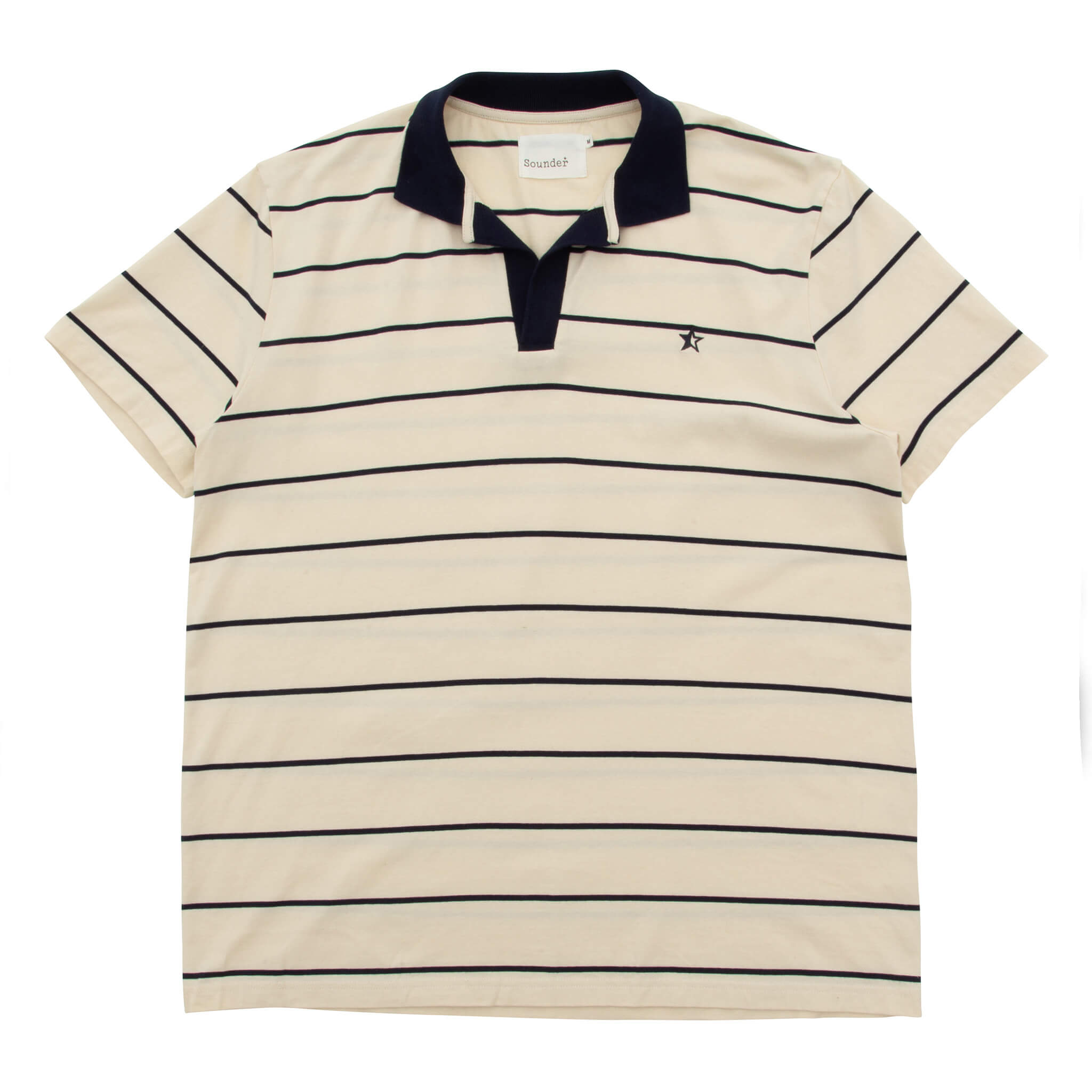Sounder Golf | Sounder Golf | Clothing | Polos | Capri Collar Polo - Natural / Deep Navy | Polos