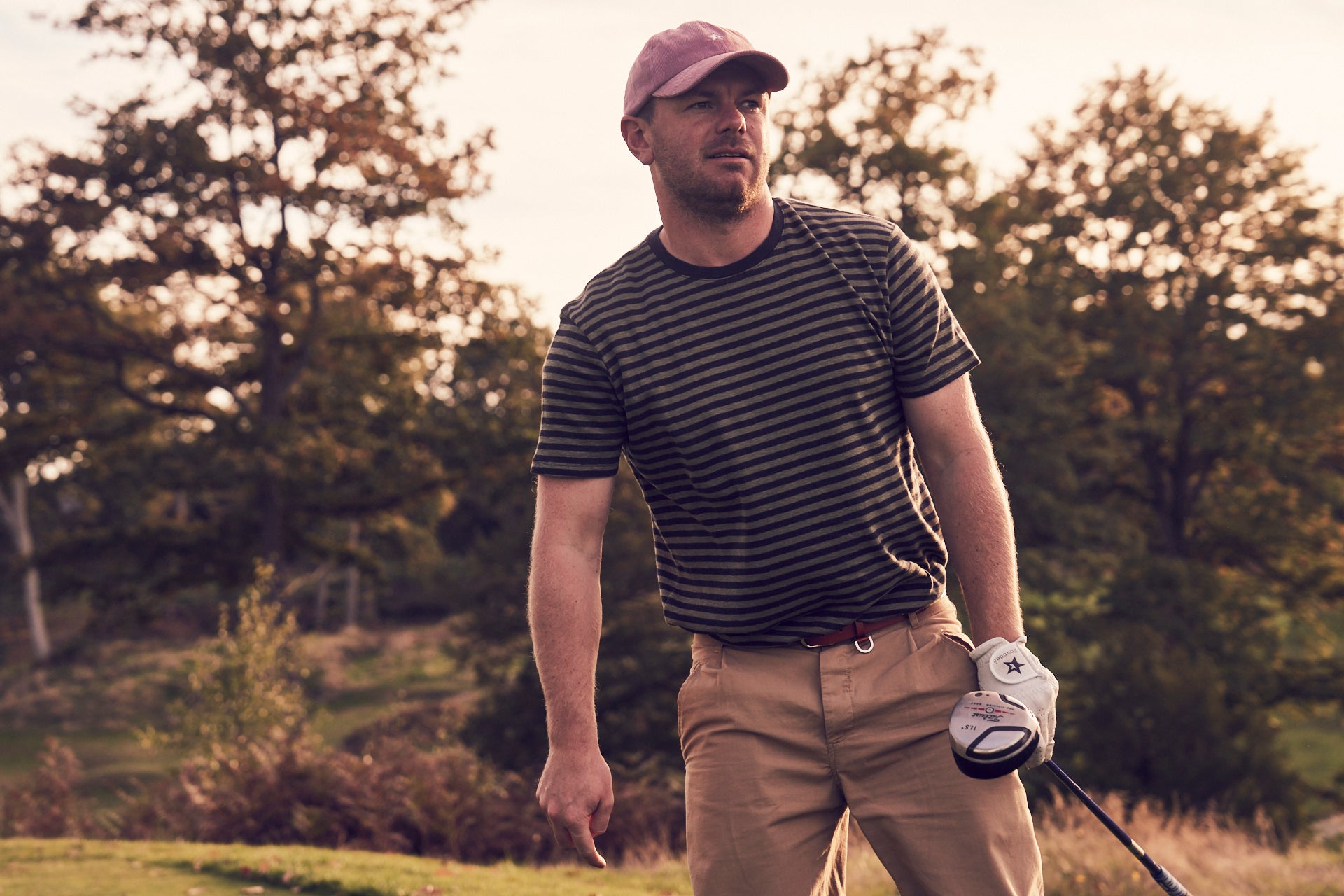 Stripe T-Shirt in Olive and Charcoal