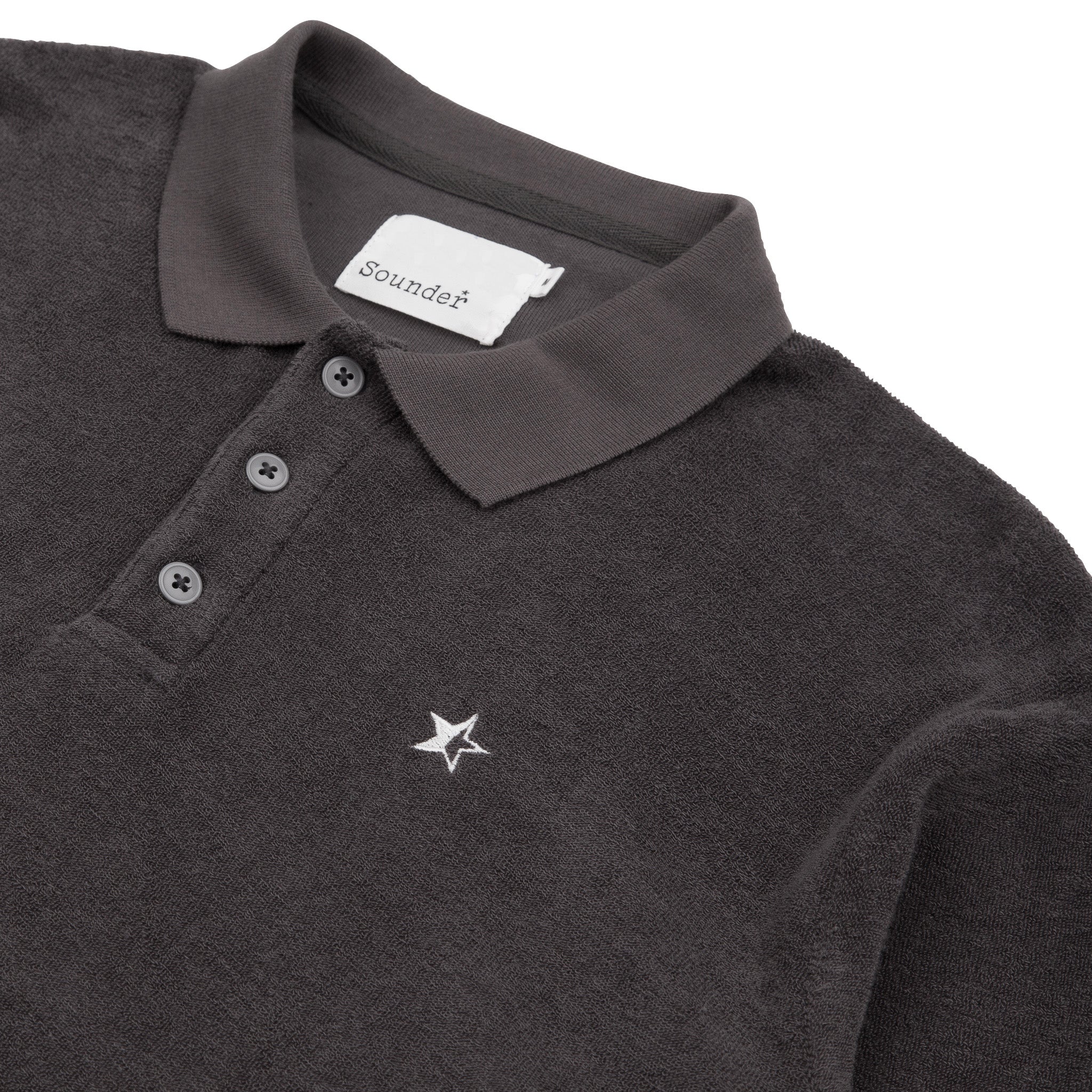 Sounder Golf | Sounder Golf | Clothing | Polos | Slouch Long Sleeve Polo in Charcoal | Polos