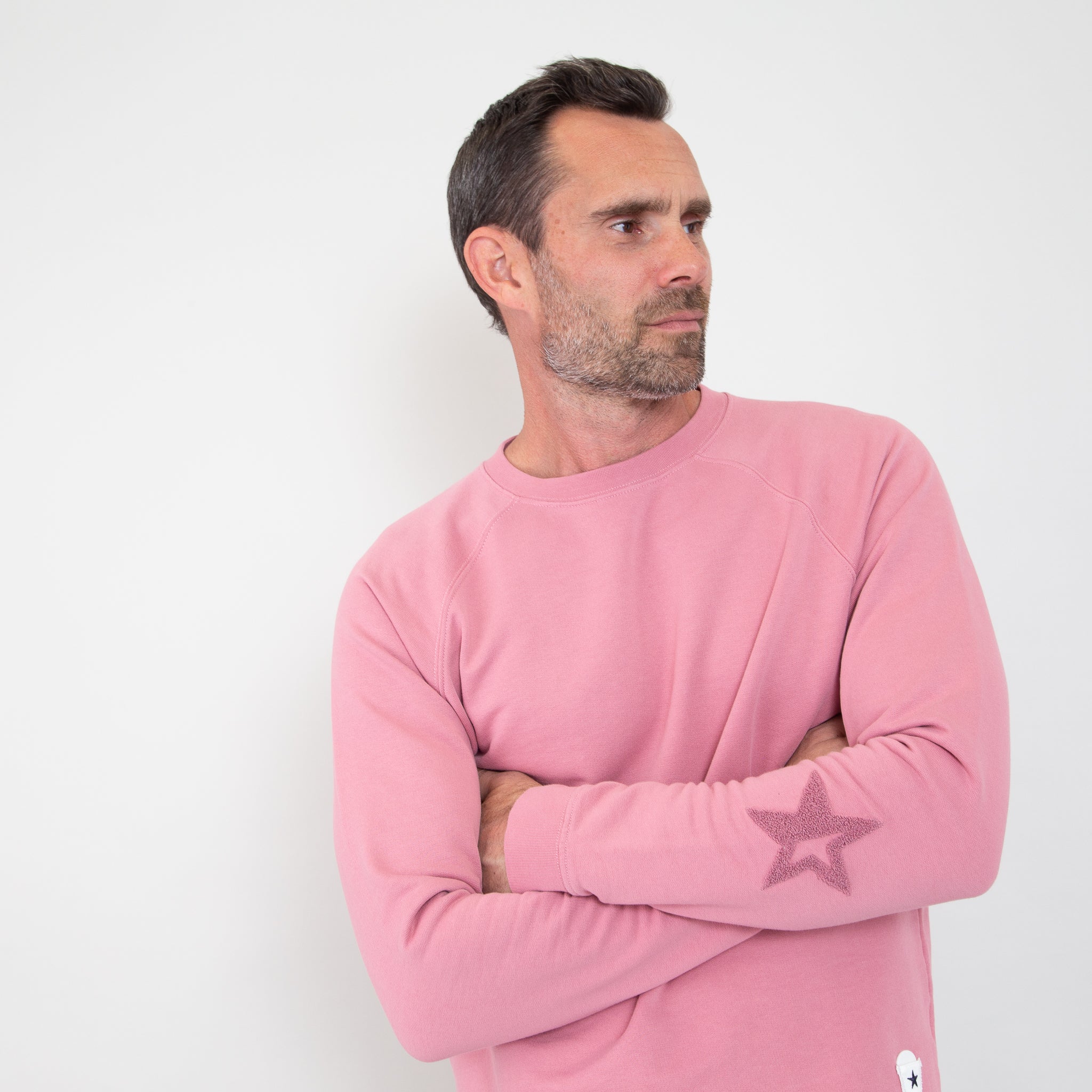 Sounder Golf | Sounder Golf | Clothing | Sweats| Raglan Star Sweat - Dusty Pink | Knits & Sweats