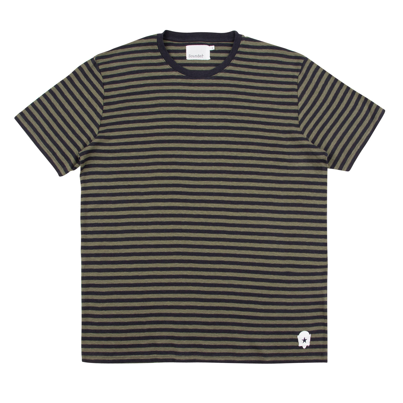 Stripe T-Shirt in Olive and Charcoal