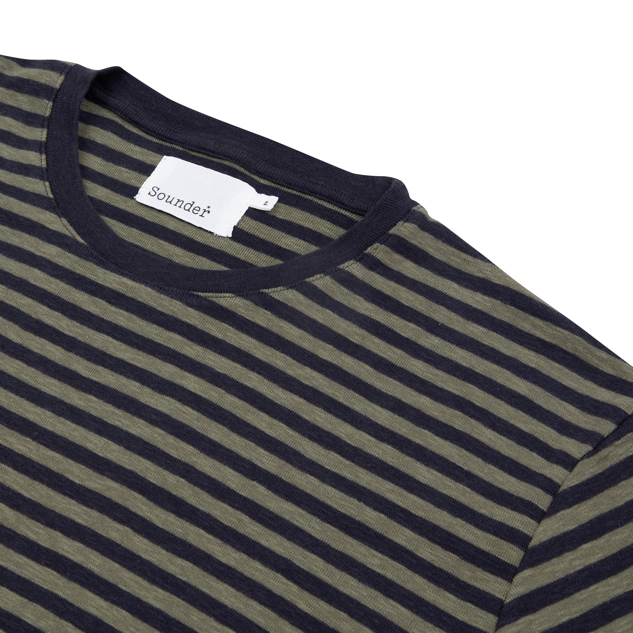 Stripe T-Shirt in Olive and Charcoal