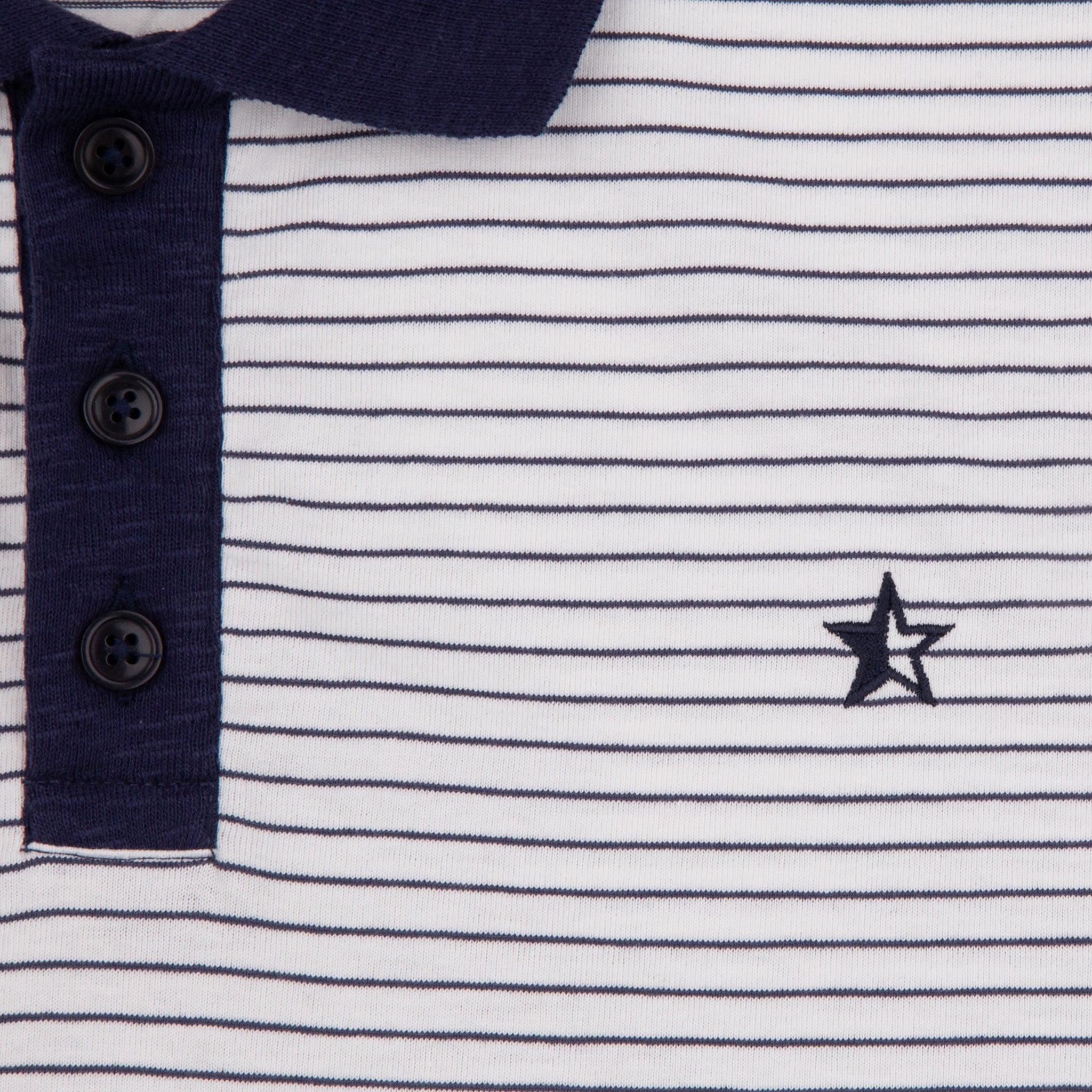 Sounder Golf | Sounder Golf | Clothing | Polos | Play Well Polo - Off White and Dark Navy Pin Stripe | Polos