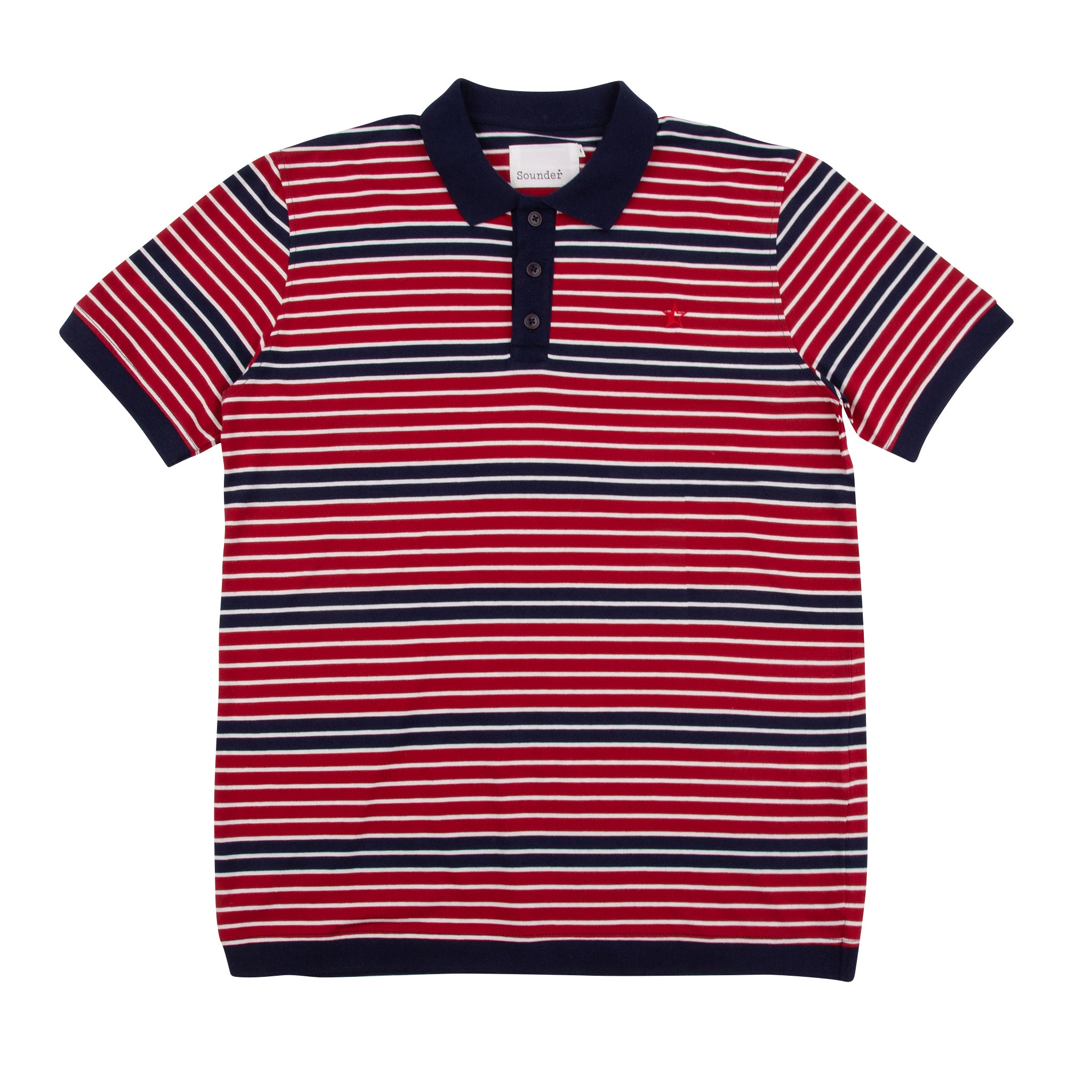 Monterey Stripe Polo - Deep Red / Deep Navy