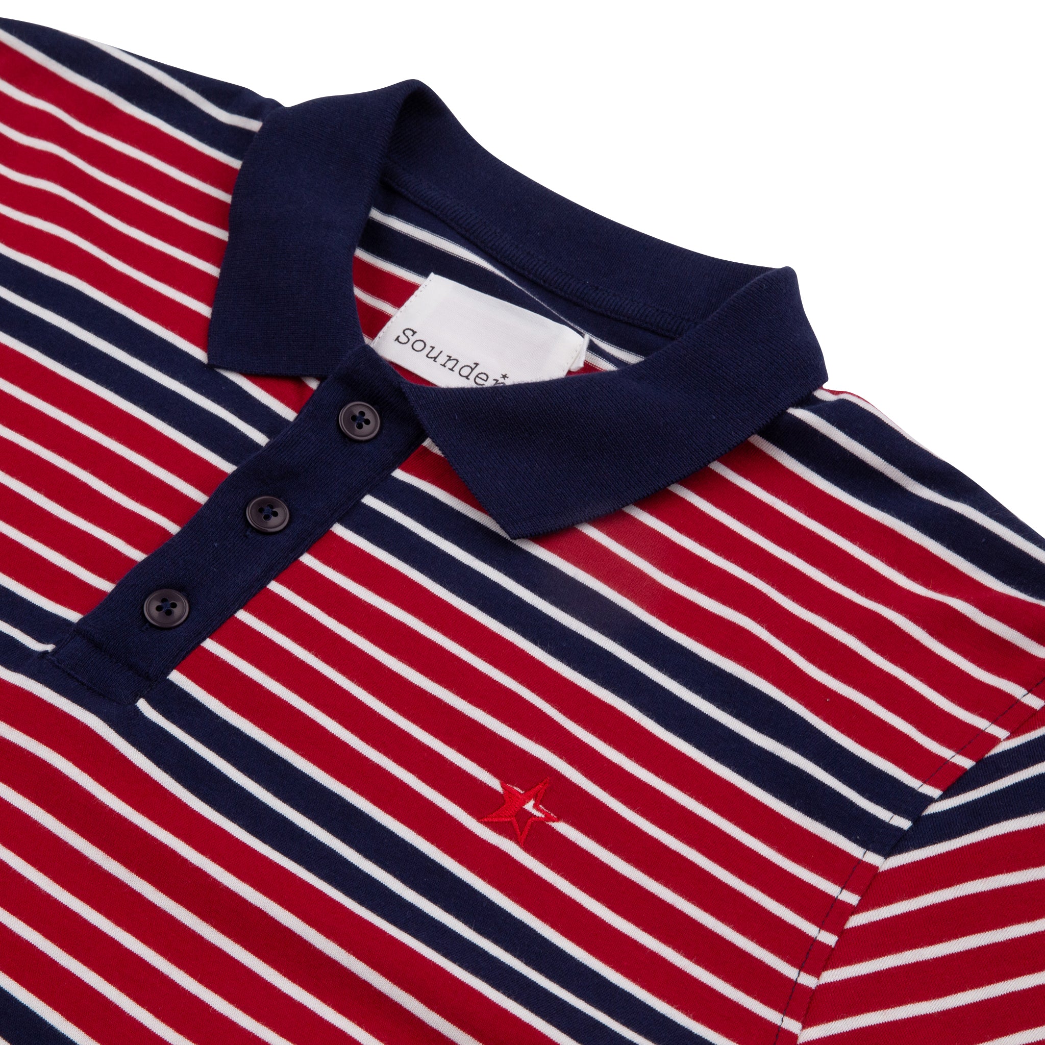 Monterey Stripe Polo - Deep Red / Deep Navy