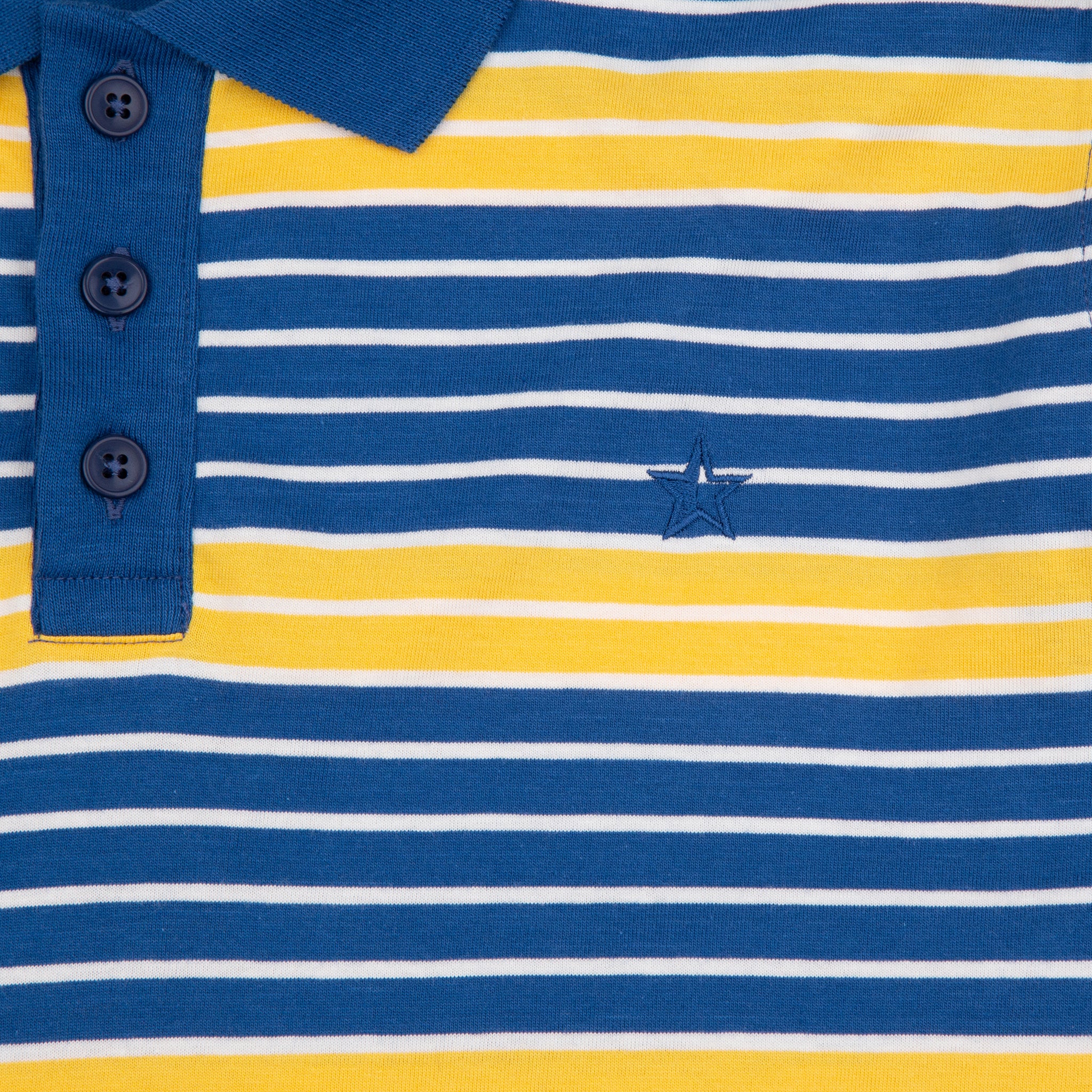 Sounder Golf | Sounder Golf | Clothing | Polos | Monterey Long Sleeve Polo - Petrol Blue and Sun Yellow | Polos