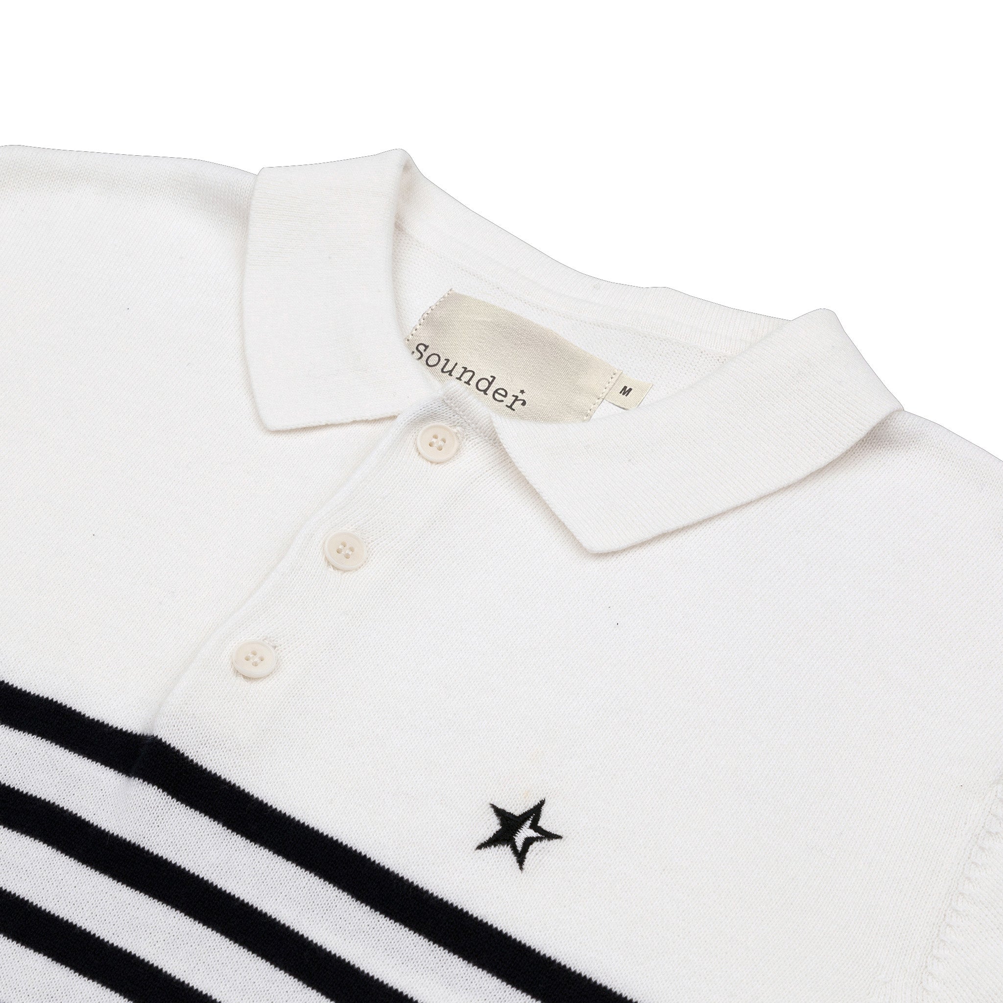 Sounder Golf | Sounder Golf | Polos | Play Well Knitted Polo - Breton White/ Navy | Polos