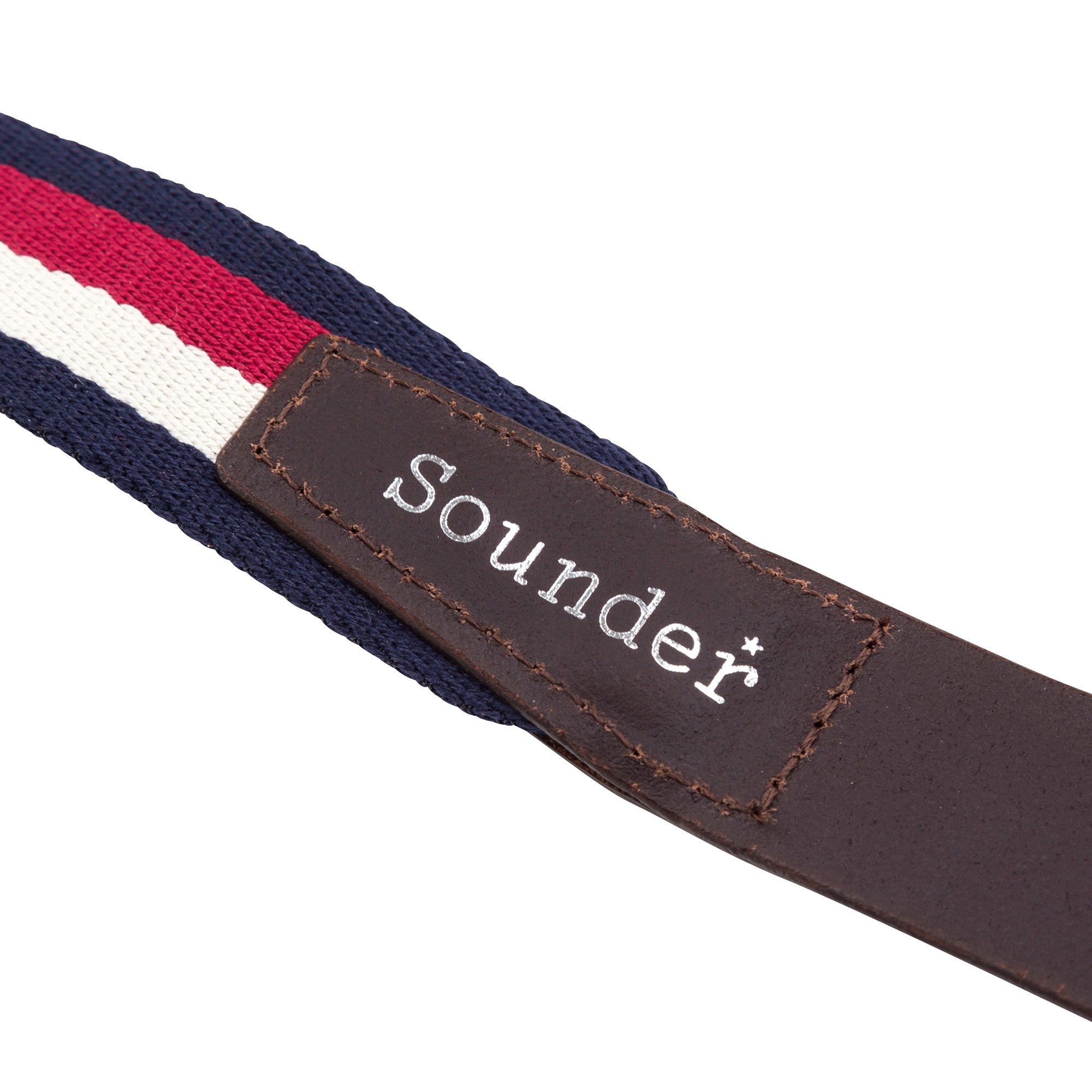Sounder Golf | Sounder Golf | Accessories | Belts | Star Webbing Belt Red Blue Stripe | Leather