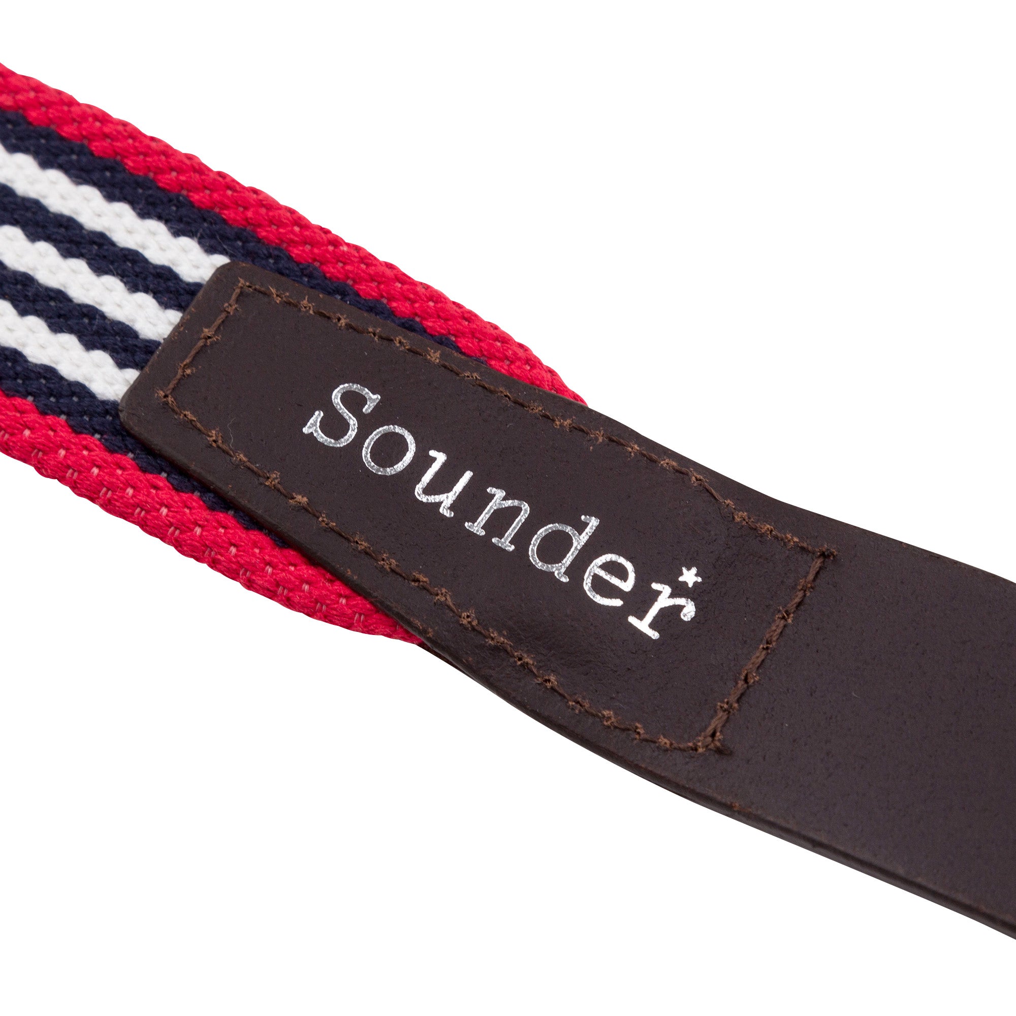 Sounder Golf | Sounder Golf | Accessories | Belts | Star Webbing Belt Red Stripe | Leather