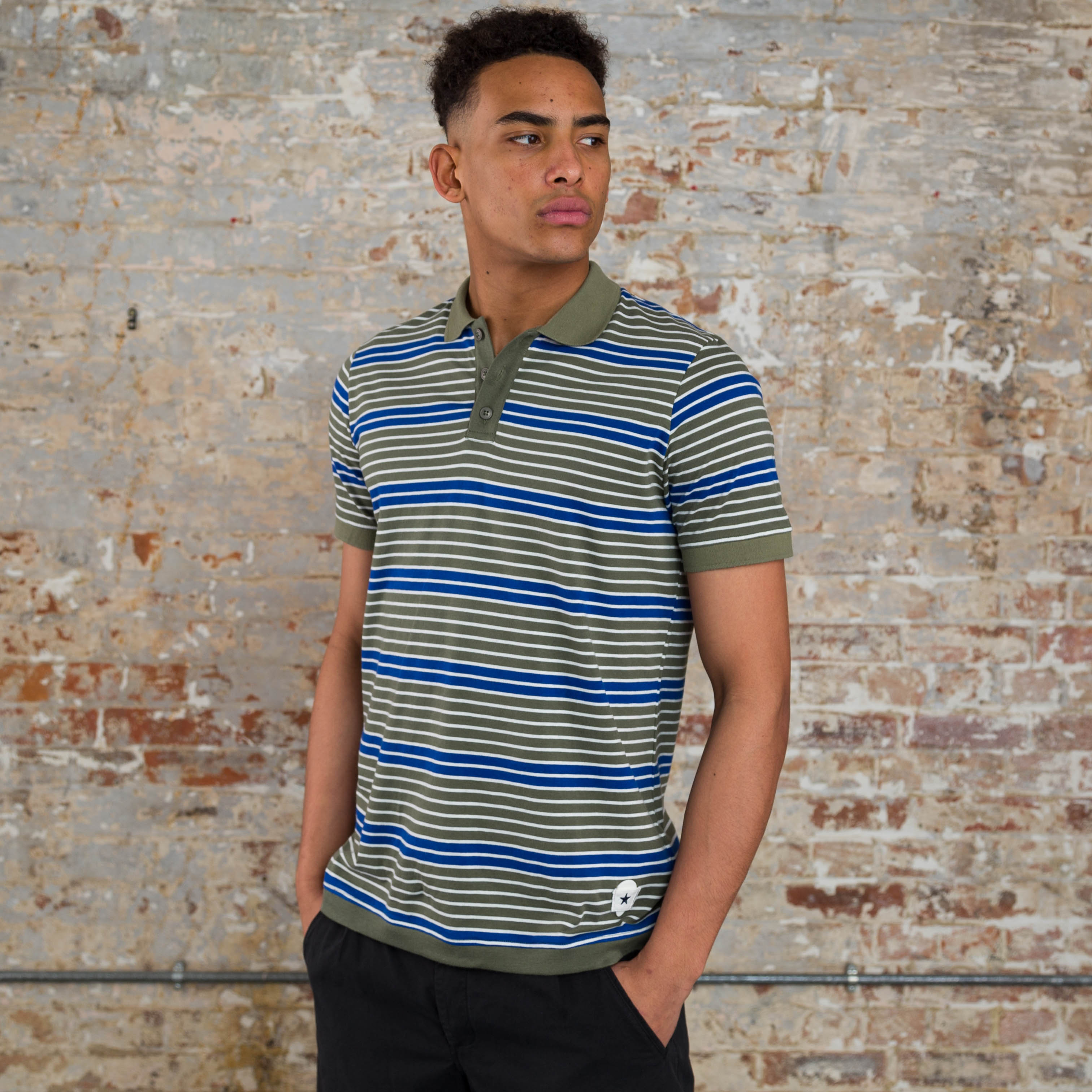 Sounder Golf | Sounder Golf | Clothing | Polos | Monterey Stripe Polo - Indigo and Slate | T-Shirts & Shirts