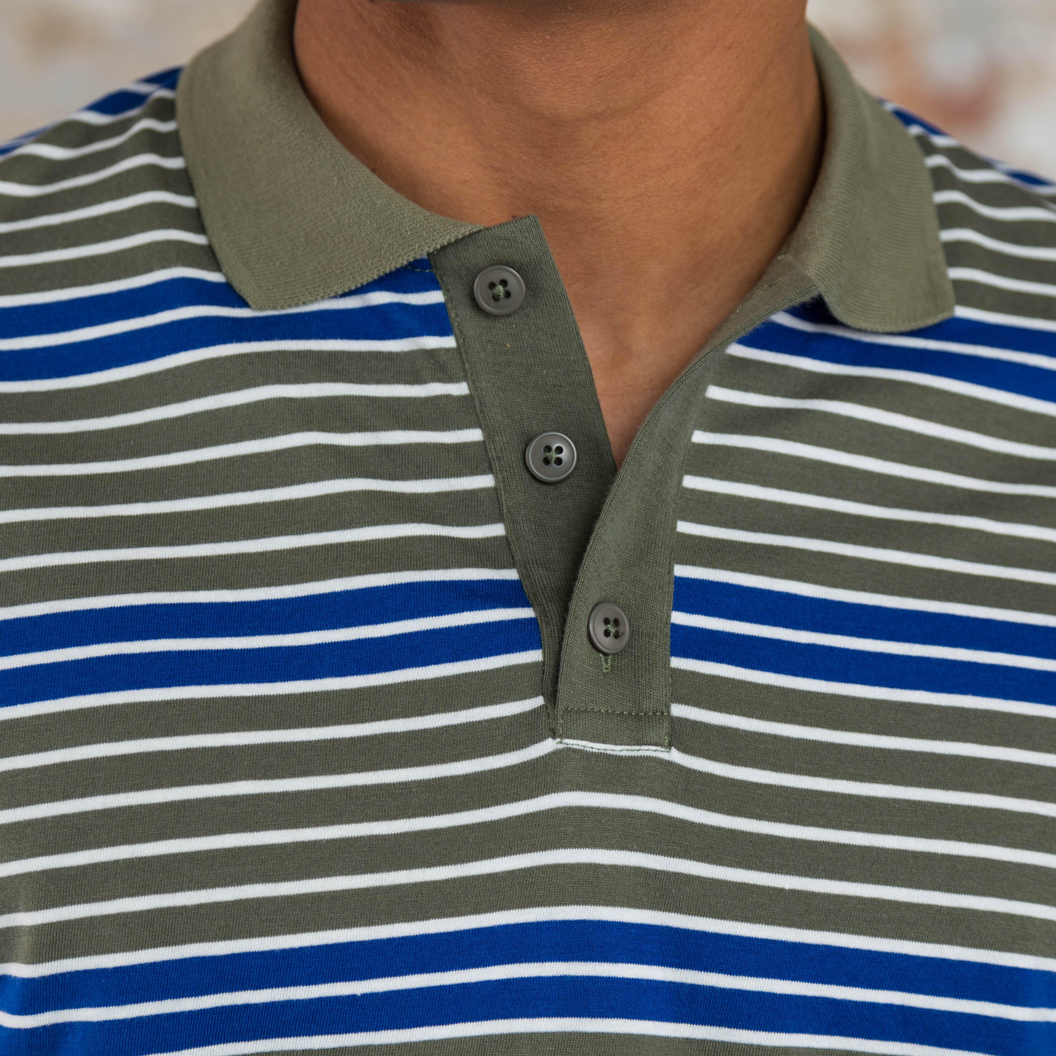 Sounder Golf | Sounder Golf | Clothing | Polos | Monterey Stripe Polo - Indigo and Slate | T-Shirts & Shirts