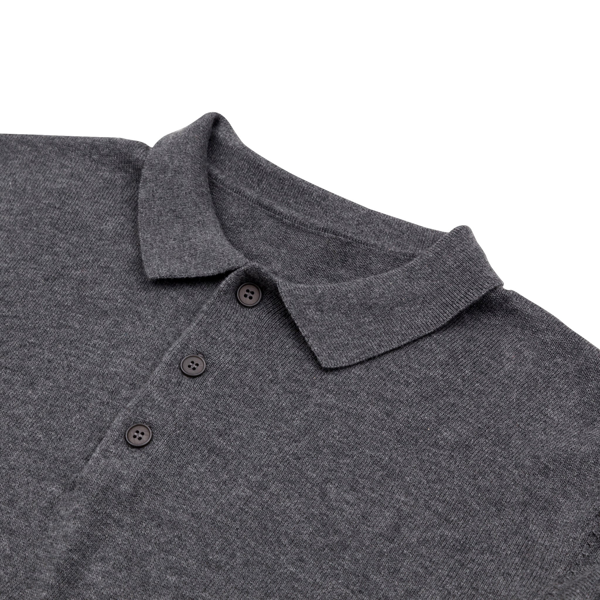 Sounder Golf | Sounder Golf | Clothing | Knits | Fine Cut Knitted Polo - Dark Grey Melange | Knits & Sweats